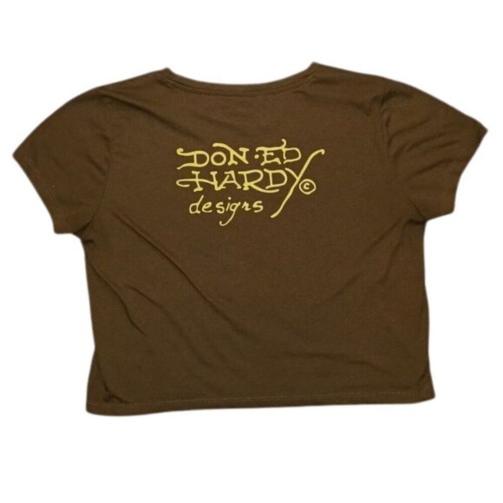 Ed Hardy Love Kills Slowly Brown y2k Baby Tee - Picture 6 of 6